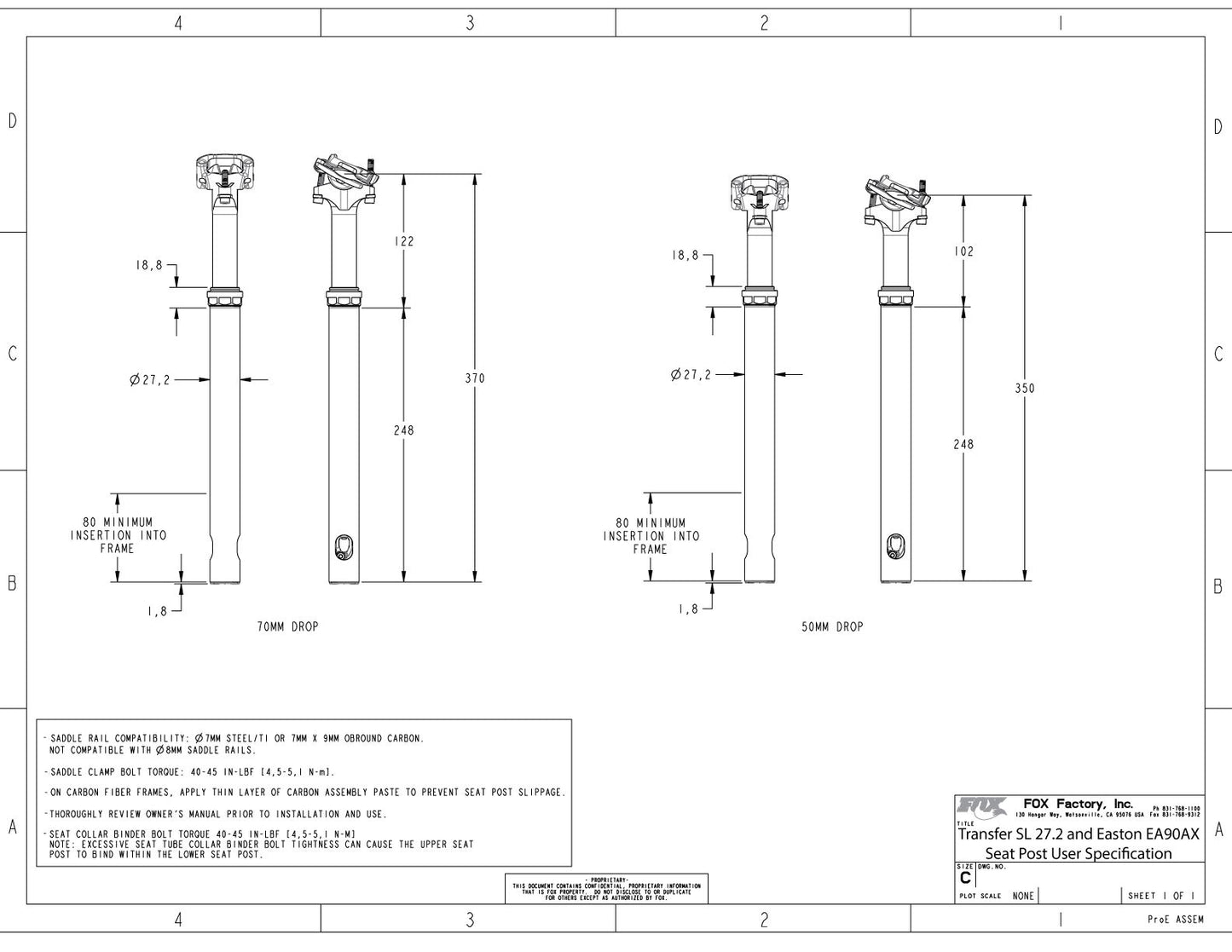 FOX RACING SHOX TRANSFER SL FACTORY 2025 teleskooppinen istuinpylväs.