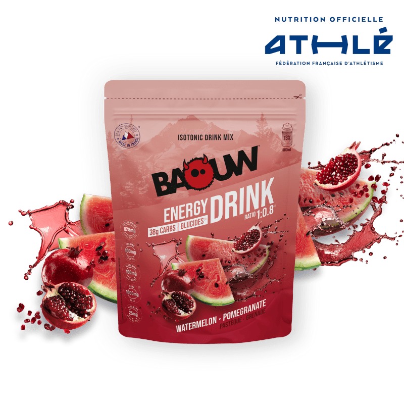 BAOUW ISOTONIC Energiajuoma (585g) Vesimeloni/granaattiomena)
