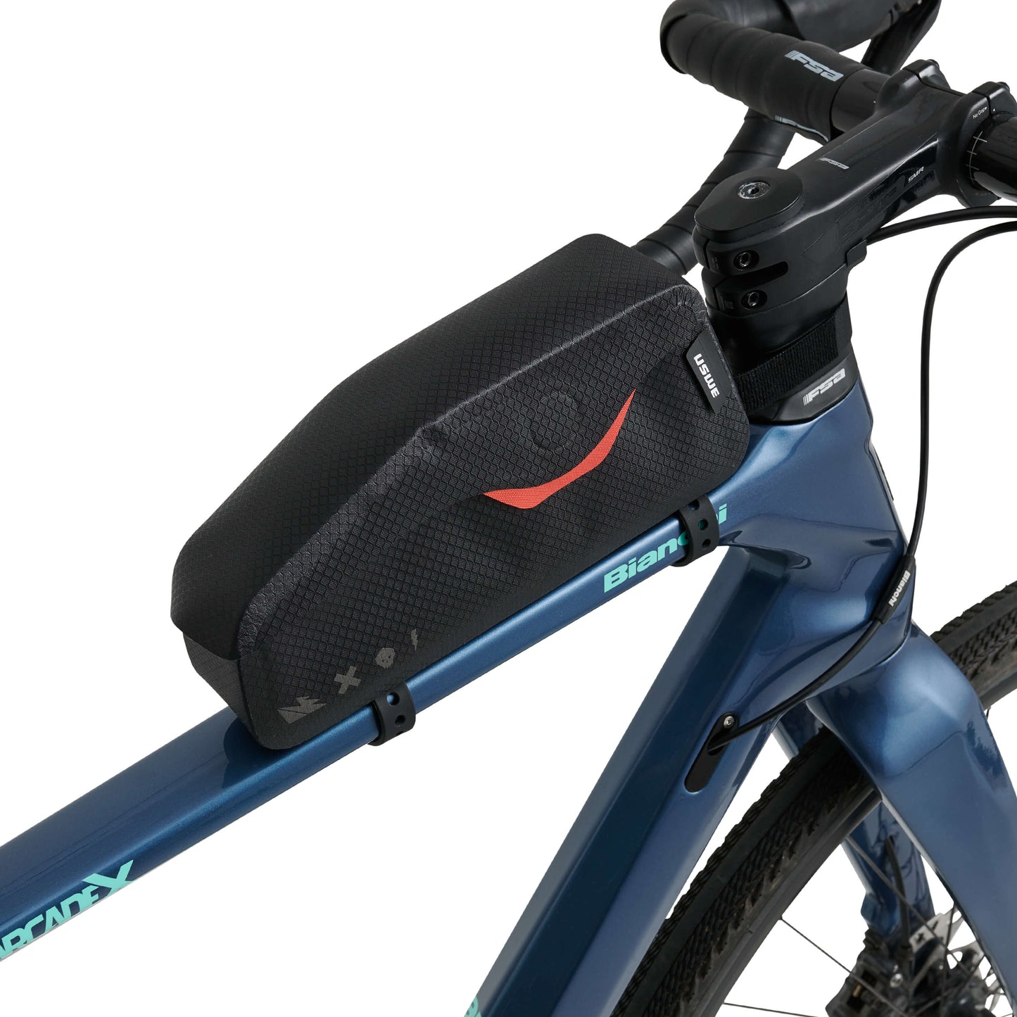 USWE TOP TUBE MAGNETIC 1,2 l -runko-laukku, musta