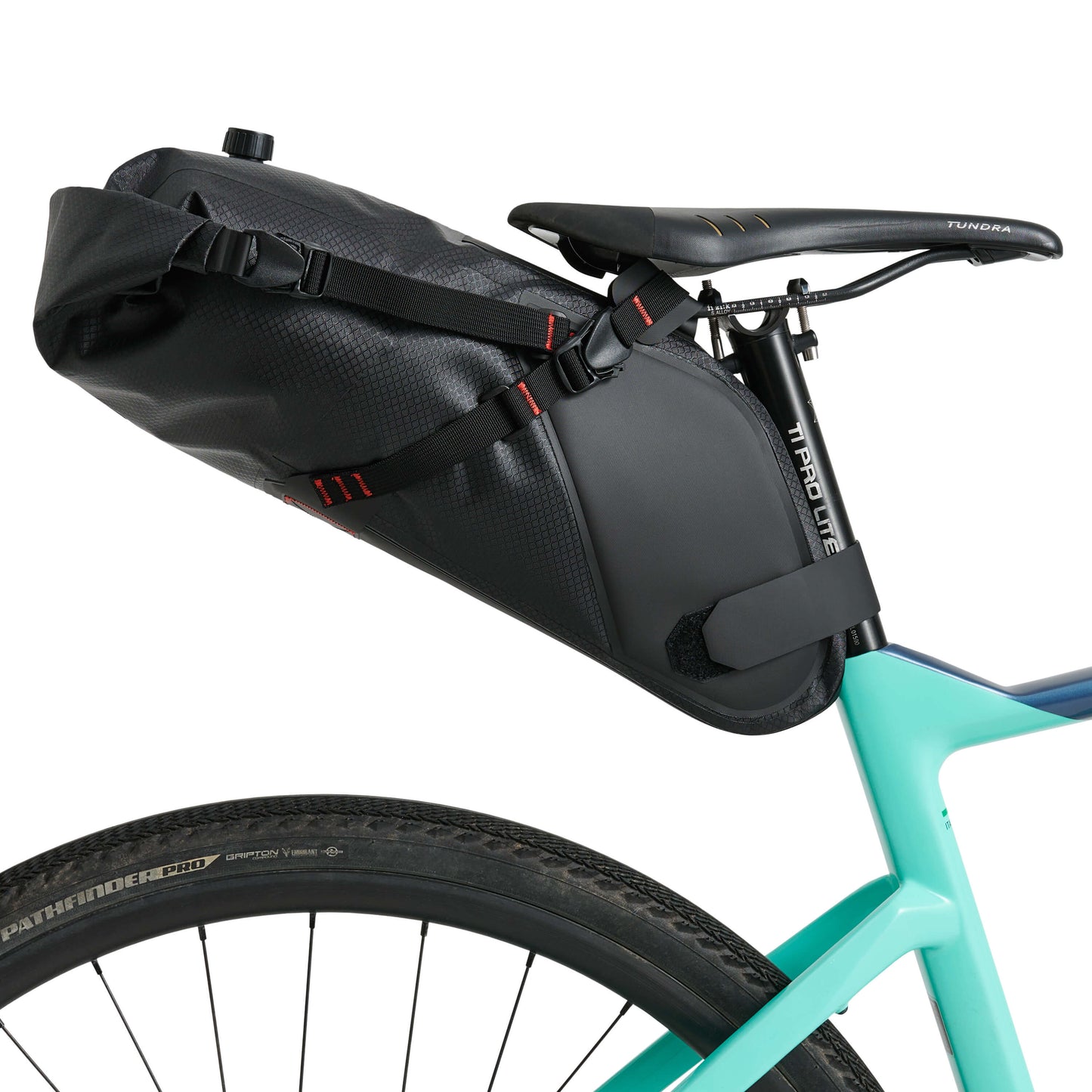 USWE ROLLTOP SADDLE BAG 9 L -satulalaukku, musta
