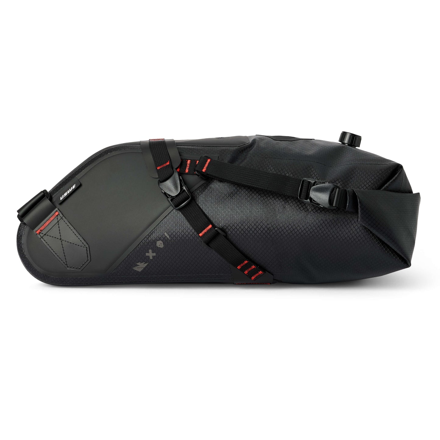 USWE ROLLTOP SADDLE BAG 9 L -satulalaukku, musta