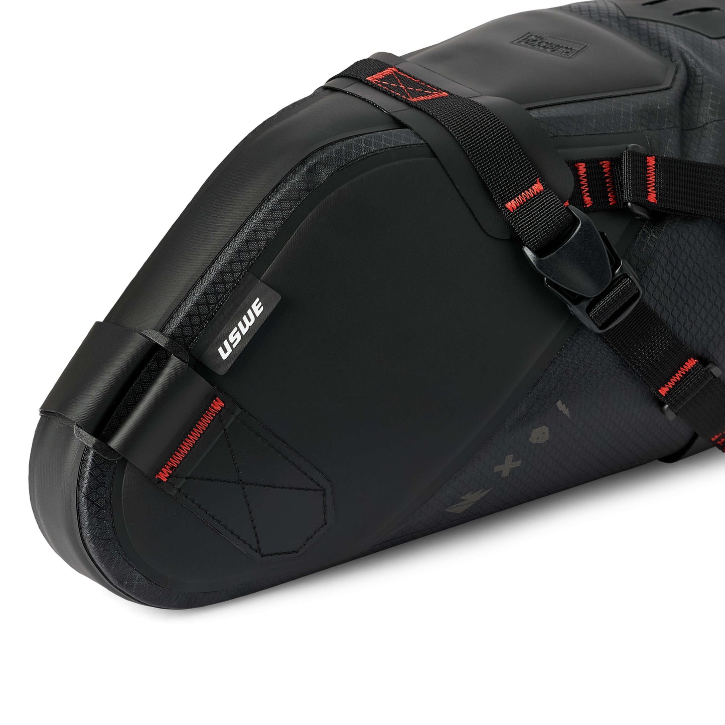 USWE ROLLTOP SADDLE BAG 9 L -satulalaukku, musta