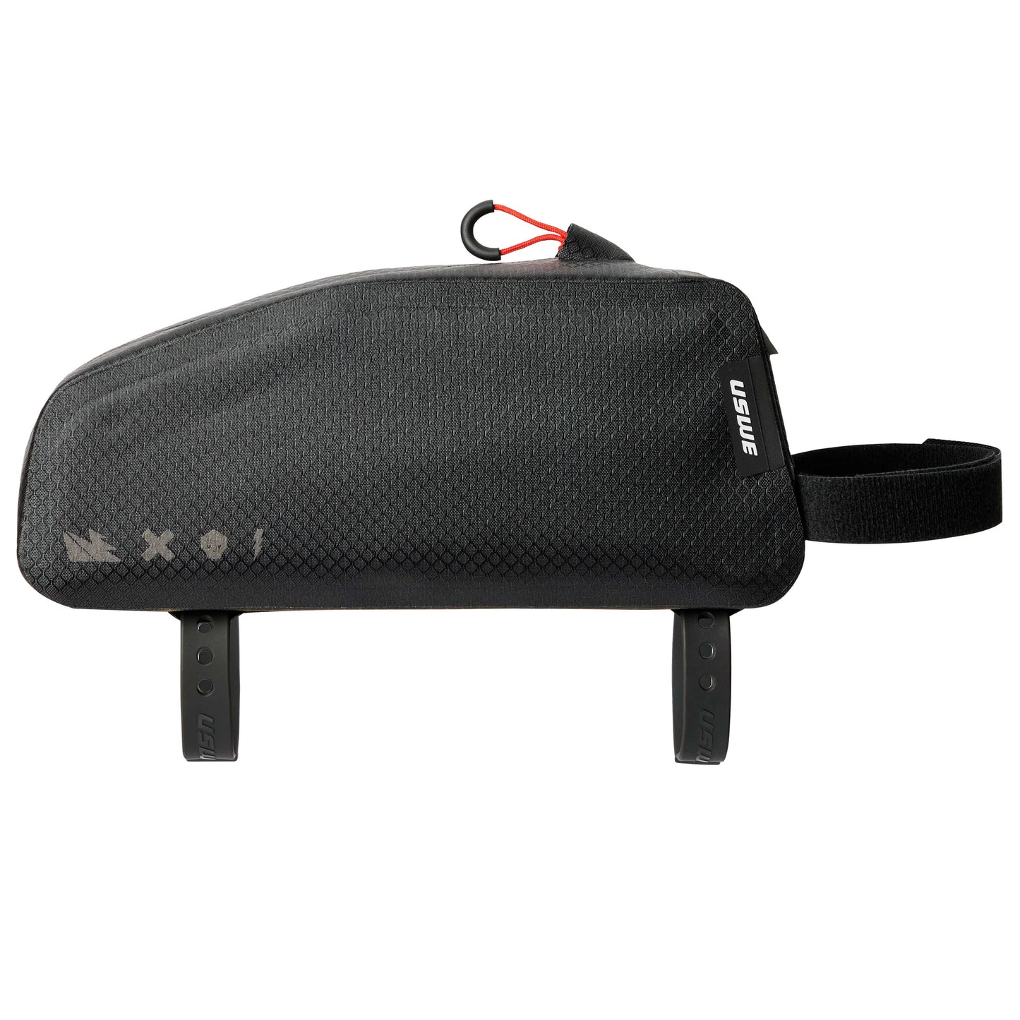 USWE TOP TUBE ZIPPERED -runko-laukku, 1,2 l, musta
