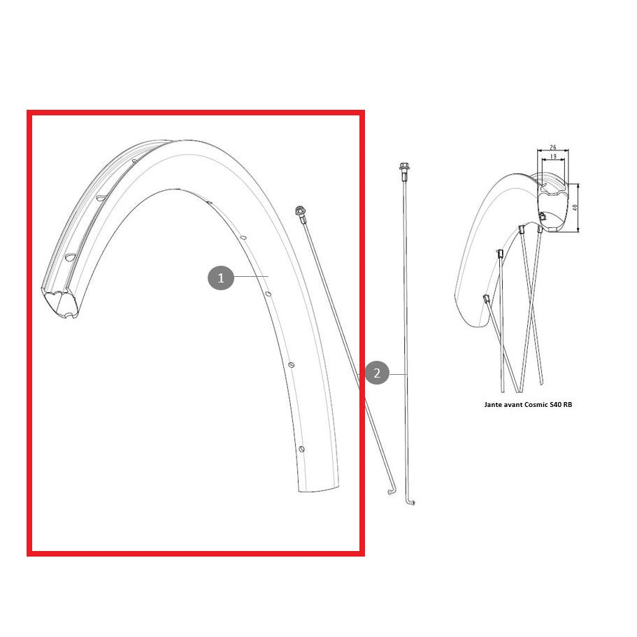 MAVIC COSMIC S40 RB takapyörän vanne