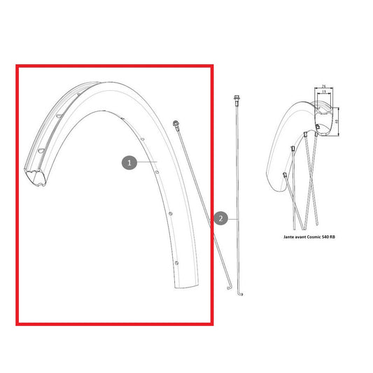 MAVIC COSMIC S40 RB takapyörän vanne