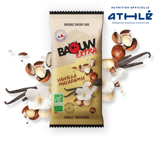 BAOUW ORGANIC EXTRA Vanilja-Macadamia energiapatukka (50g)