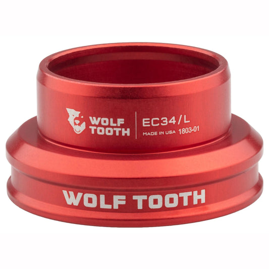 Matala aluslevy WOLF TOOTH PREMIUM 1"1/8 EC34 -ulkoiselle ohjauslaakerisarjalle, punainen