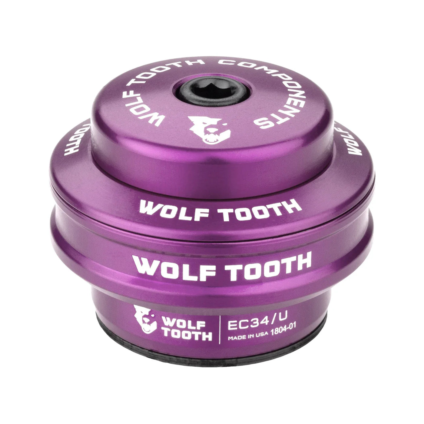 Korkea ohjauskuppi WOLF TOOTH PERFORMANCE -ulkoiseen ohjauslaakeriin, 1"1/8 EC34, pino 16 mm, violetti