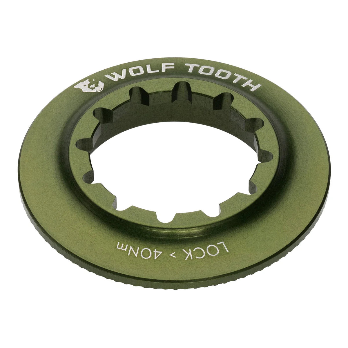 WOLF TOOTH:n sisäinen Centerlock-mutteri, oliivinvärinen