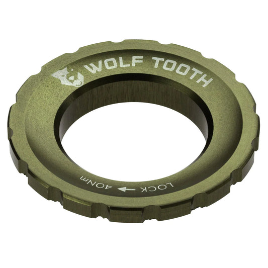WOLF TOOTH:n ulkoinen Centerlock-mutteri, oliivinvärinen