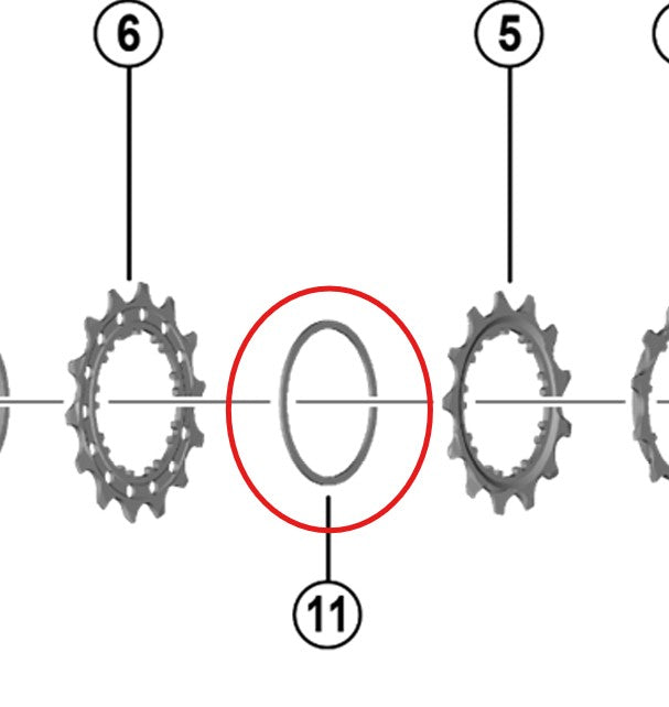 12V SHIMANO kasettivälikappale Dura Ace/Ultegra/105 1mm:n kasettivälikappaleeseen