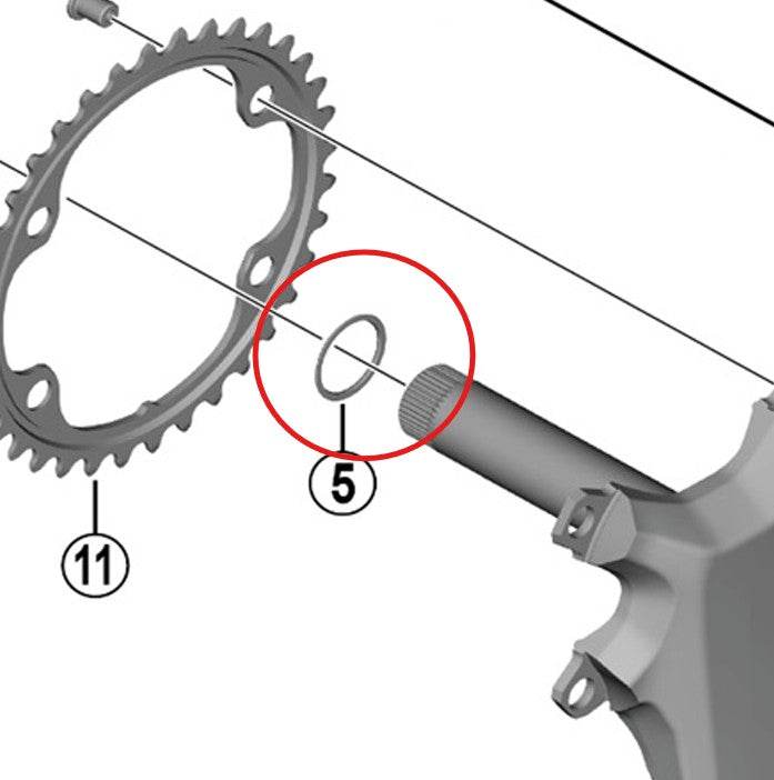 Rengas SHIMANO FC-R9200/8100 kampiakselille.