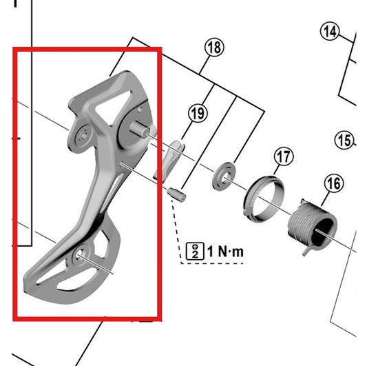 SHIMANO GS RD-M8100RX822 Ulkoinen takavaihtajan häkki