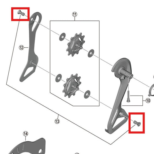 SHIMANO RD-R9250 rullan ruuvit (x2)