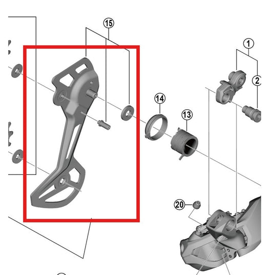 SGS SHIMANO RD-M8150-11/12 Ulkoinen takavaihtajan häkki