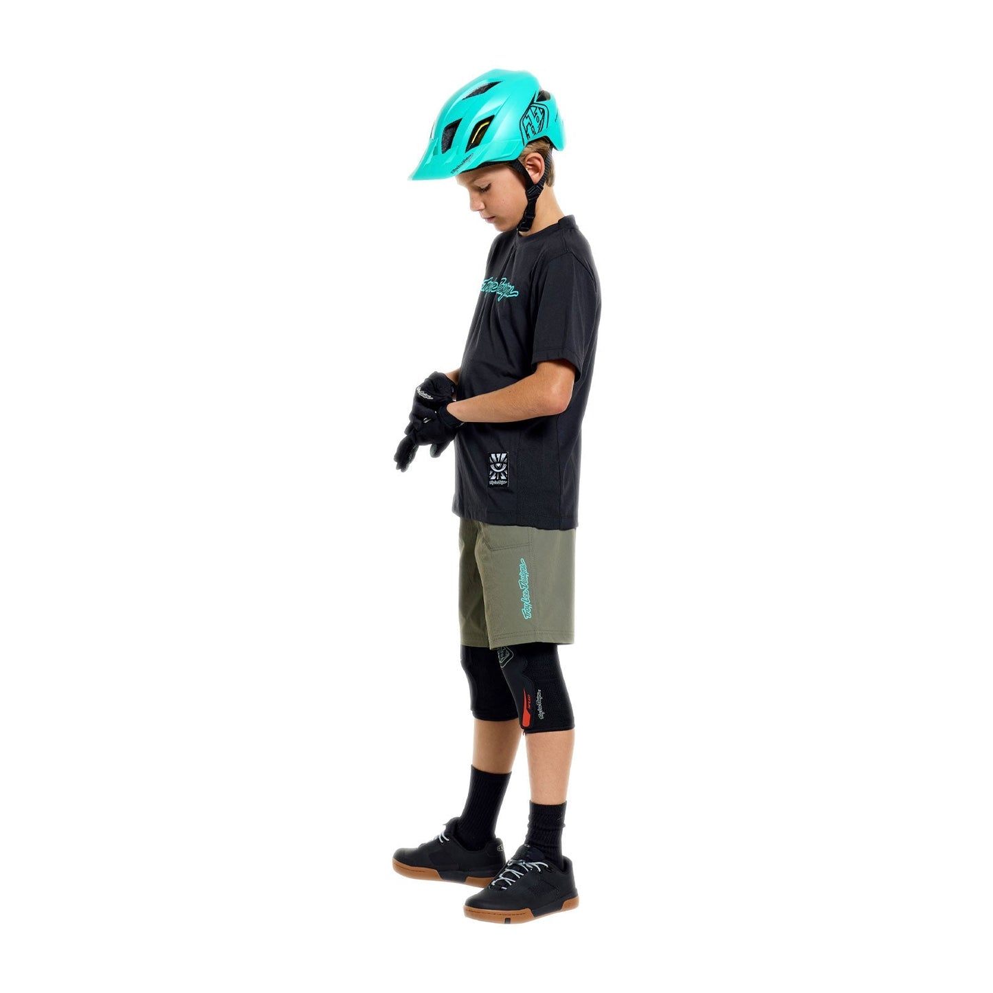 TROY LEE DESIGNS SKYLINE RIDE SIGNATURE Junior Lyhythihainen pelipaita Musta/Turkoosi