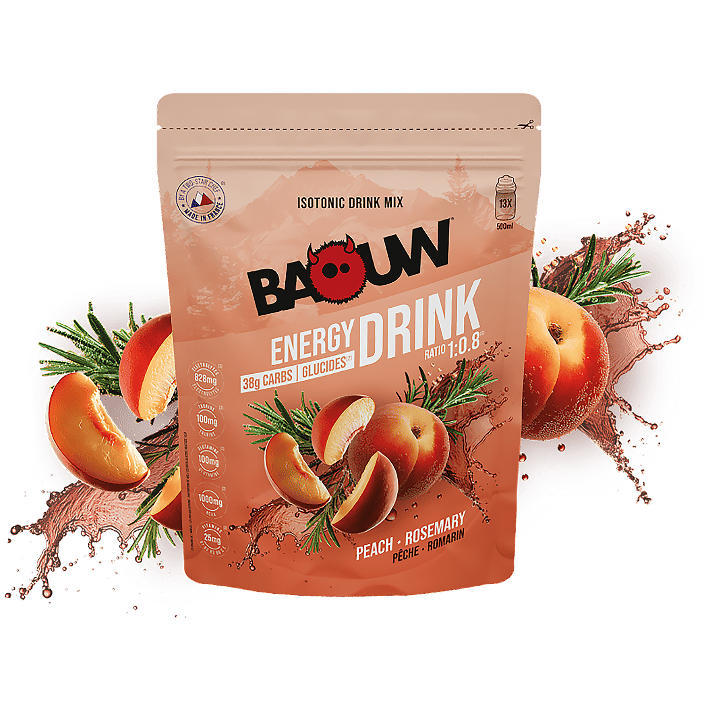 BAOUW ISOTONIC energiajuoma (585g) Persikka Rosmariini