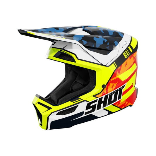 BMX-kypärä SHOT FURIOUS Junior Flash Blue Neon Yellow Glossy