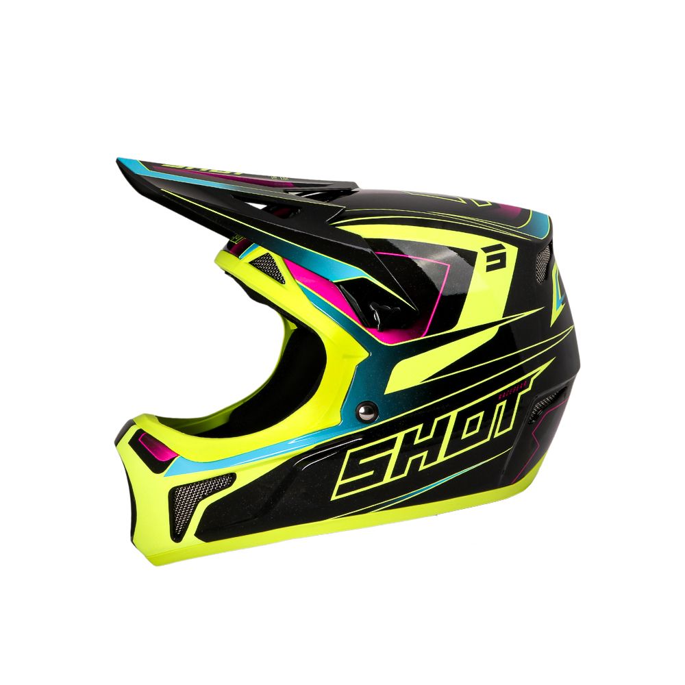BMX-kypärä SHOT ROGUE Level Neon Yellow/Pink Pearly