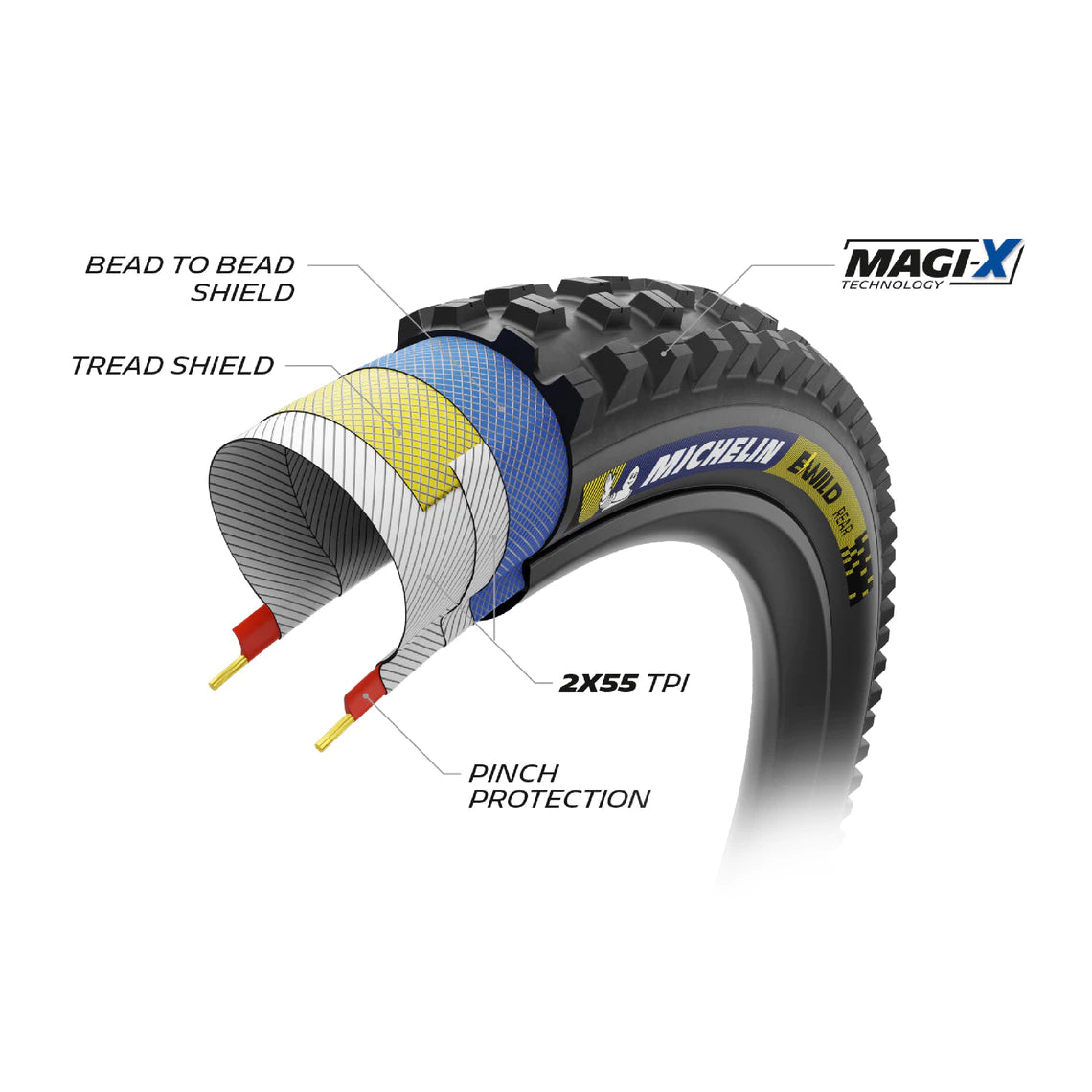 MICHELIN E-E-WILD REAR RACING LINE E-BIKE READY 29x2.60 Tubeless Ready -rengas MICHELIN E-E-WILD REAR RACING LINE E-BIKE READY 29x2.60 Tubeless Ready -rengas