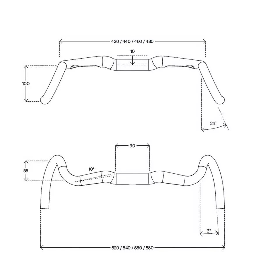 DEDA GERA ALU 24° POB Finish ohjaustanko