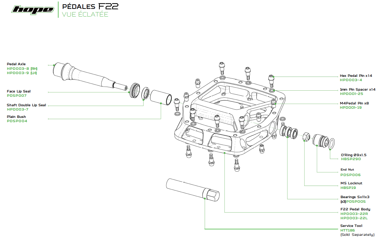 HOPE F22 Flat polkimet musta