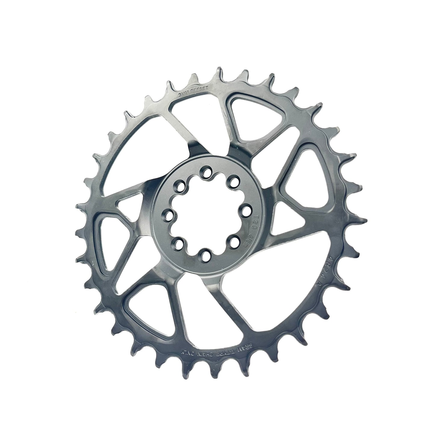 SRAM S1000 T-TYPE EAGLE BOOST 12V Teräs Direct Mount Offset 3mm Musta Mono-ketjupyörä.