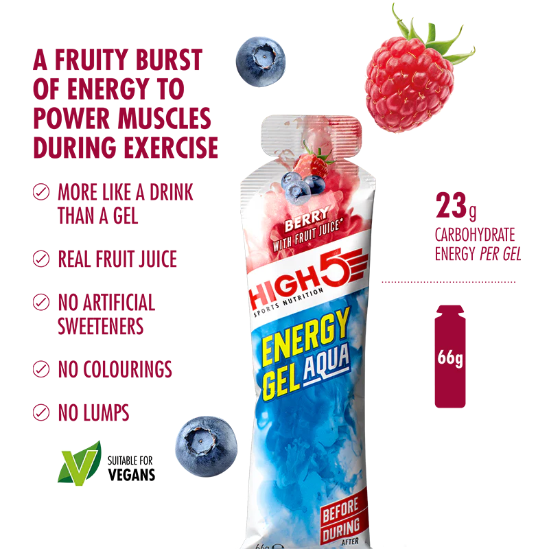 Pakkaus HIGH5 ENERGY GEL Aqua (15x 66g) Mix Makuja