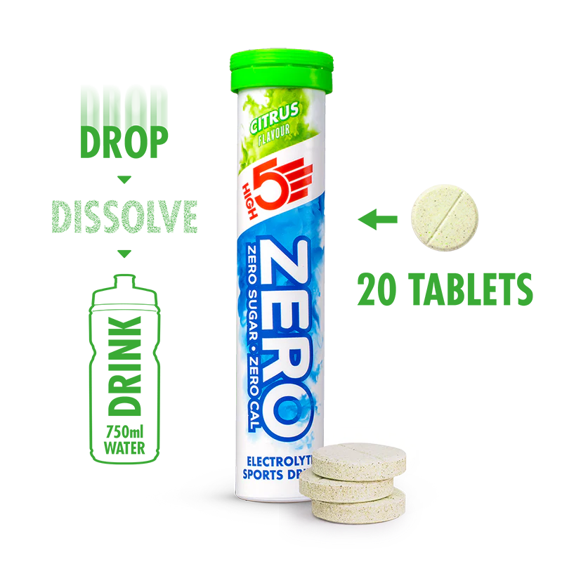 High5 ZERO VARIETY PACK Anticramp Drink (3 x 20 tabletin putki) Red Fruits Kofeiini / Sitruuna / Oranssi