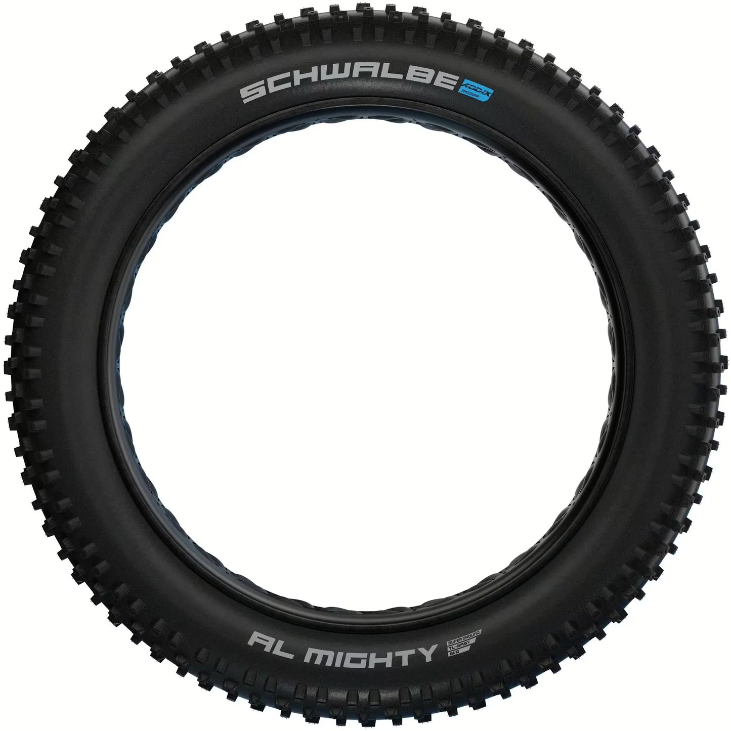 SCHWALBE Al MIGHTY SuperGround Addix -rengas, 26x4,80, Tubeless Easy, joustava, musta, piikkikestävä