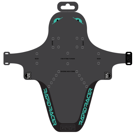 RRP EnduroGuard Standard lokasuoja (haarukat 80-120mm) musta/turkoosi