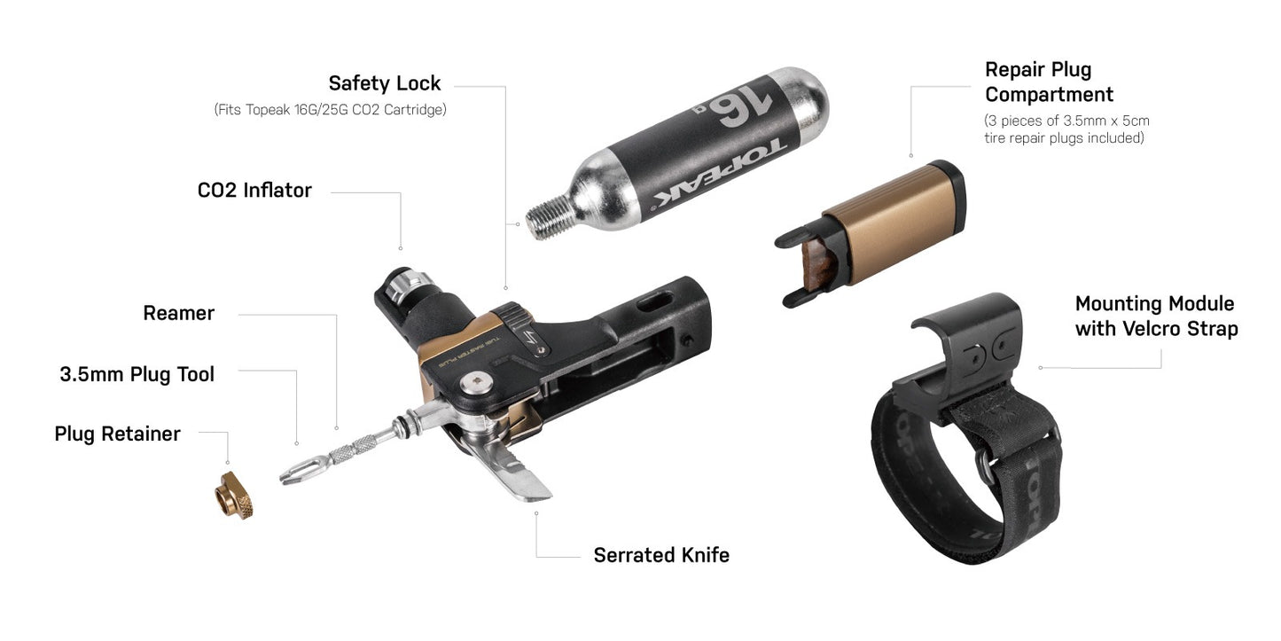 Co2 monitoimityökalu TOPEAK TUBI MASTER+ (16g)