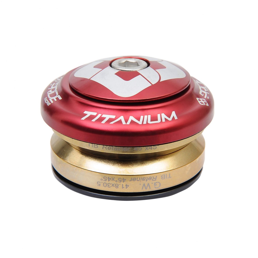 PRIDE Ti45 Titanium iIS42 1"1/8 integroitu ohjainlaakeri Punainen