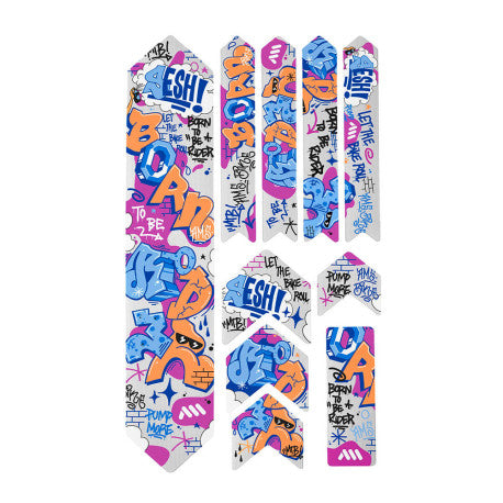 ALL MOUNTAIN STYLE EXTRA Born to Be Rider Sininen liimautuva kehyssuojus