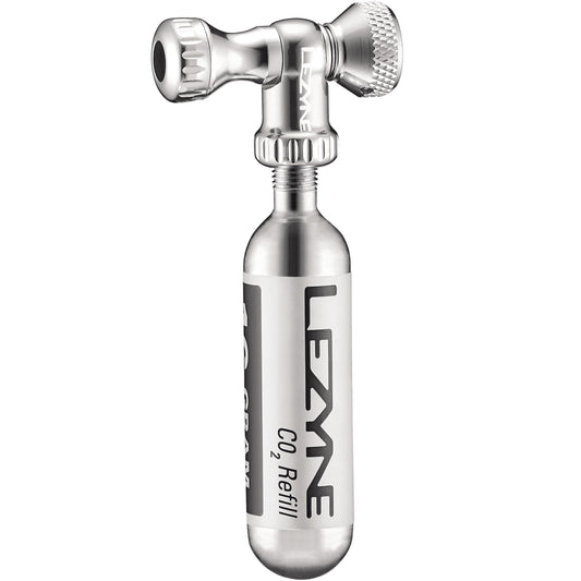 LEZYNE CONTROL DRIVE CO2-iskulaite + 16 g:n kierteinen CO2-patruuna (1 kpl) hopea