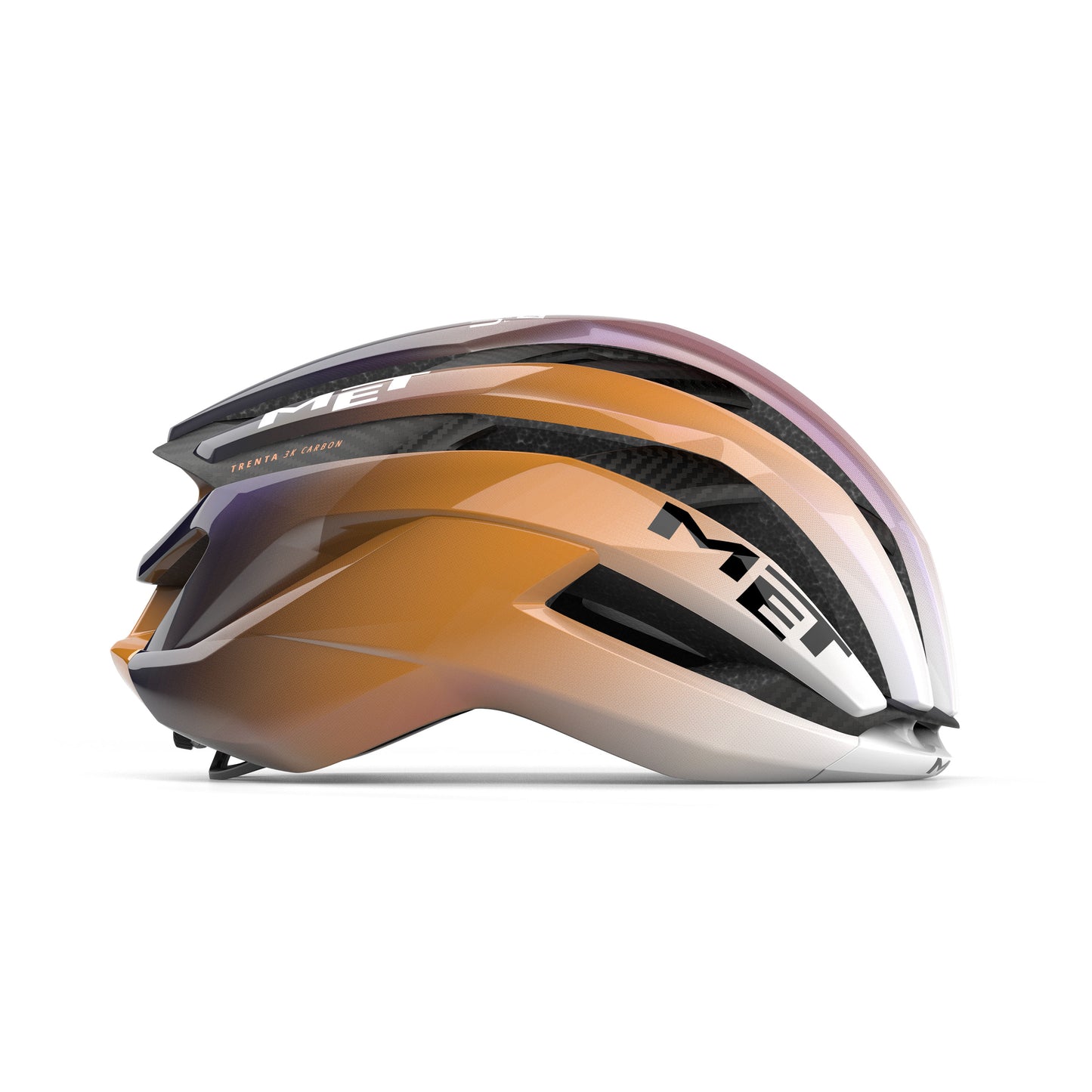 MET TRENTA 3K CARBON UAE TEAM ADQ 2026 Violetti/oranssi kypärä