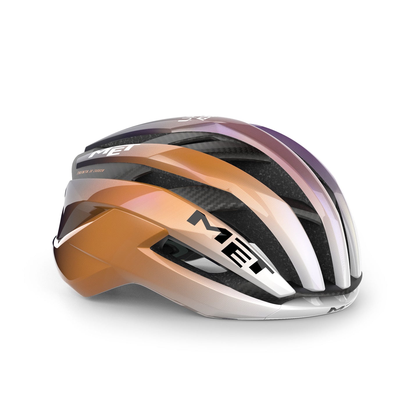 MET TRENTA 3K CARBON UAE TEAM ADQ 2026 Violetti/oranssi kypärä