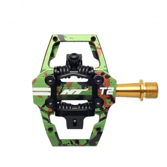 HT COMPONENTS T2 Titanium Camo Green pedaalit