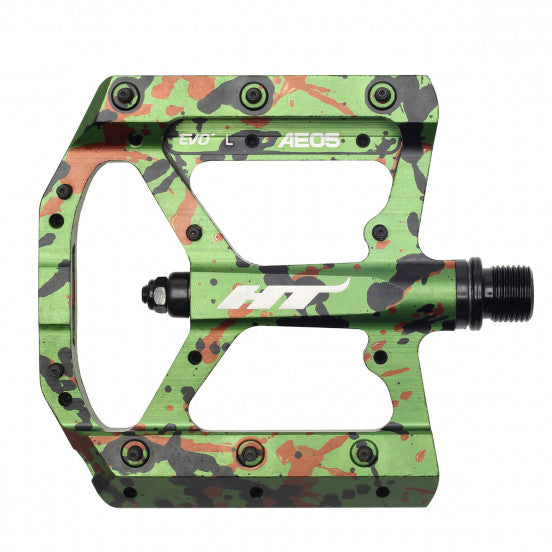 HT COMPONENTS EVO+ AE05 Camo Green litteät polkimet