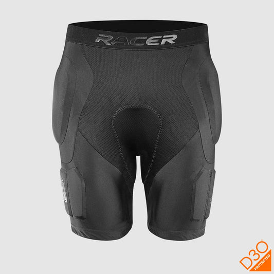 RACER D3O suojaavat shortsit musta