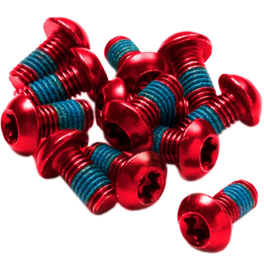REVERSE COMPONENTS -levyjarrujen ruuvipakkaus (12 kpl), punaisella anodisoitu