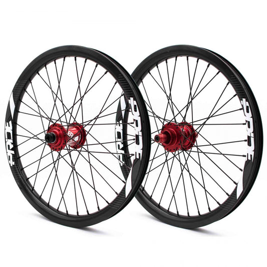 PRIDE 20" (406 mm) Hiilikuitu Gravity Gloss Disc Pride Control Akselit 20/10 mm Punainen Pyöräpari