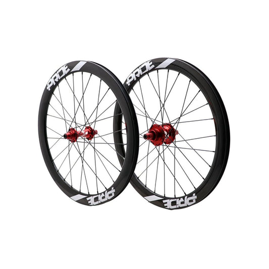 PRIDE 20" (451mm) Hiilikuitu Gravity Gloss Disc Pride Control V1 Akselit 10/10mm Punainen Pyöräpari
