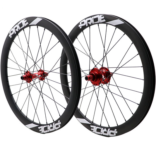 PRIDE 20" (451mm) Hiilikuitu Gravity Matt Disc Pride Control V1 10/10mm Akselit Punainen Pyöräpari