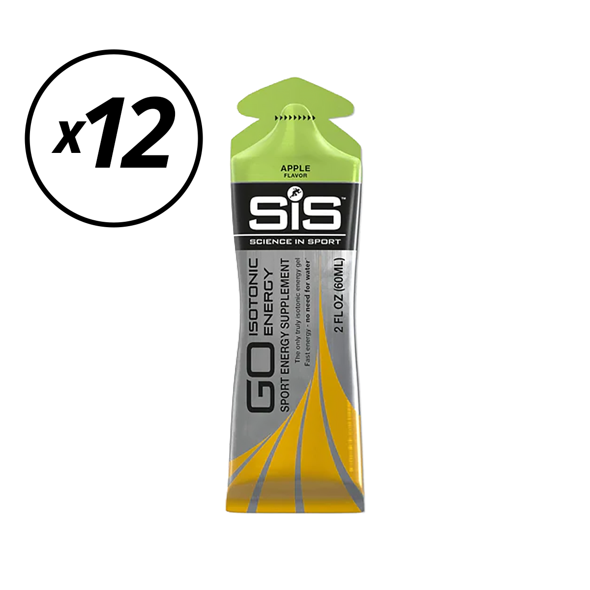 Pakkaus 12 SIS GO ISOTONIC ENERGY Gels (60ml) Apple Säilyvyysaika päättynyt
