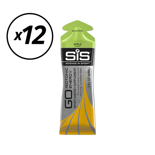 Pakkaus 12 SIS GO ISOTONIC ENERGY Gels (60ml) Apple Säilyvyysaika päättynyt