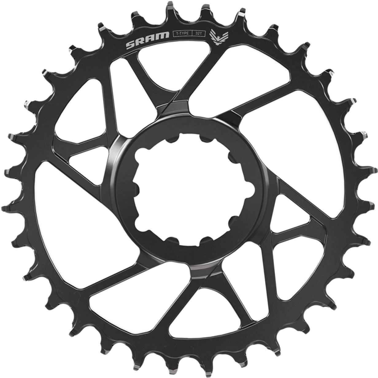 SRAM S1000 T-TYPE EAGLE BOOST 12V Alumiininen Direct Mount Offset 3mm Musta Mono-ketjupyörä.