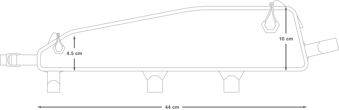 APIDURA RACING LONG TOP TUBE PACK 2 L runkolaukku musta